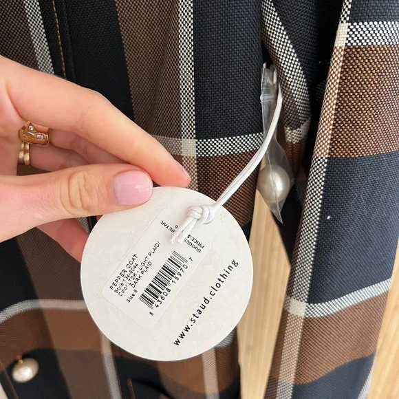 Staud | Pepper Coat in Dark Plaid - Picture 3 of 5